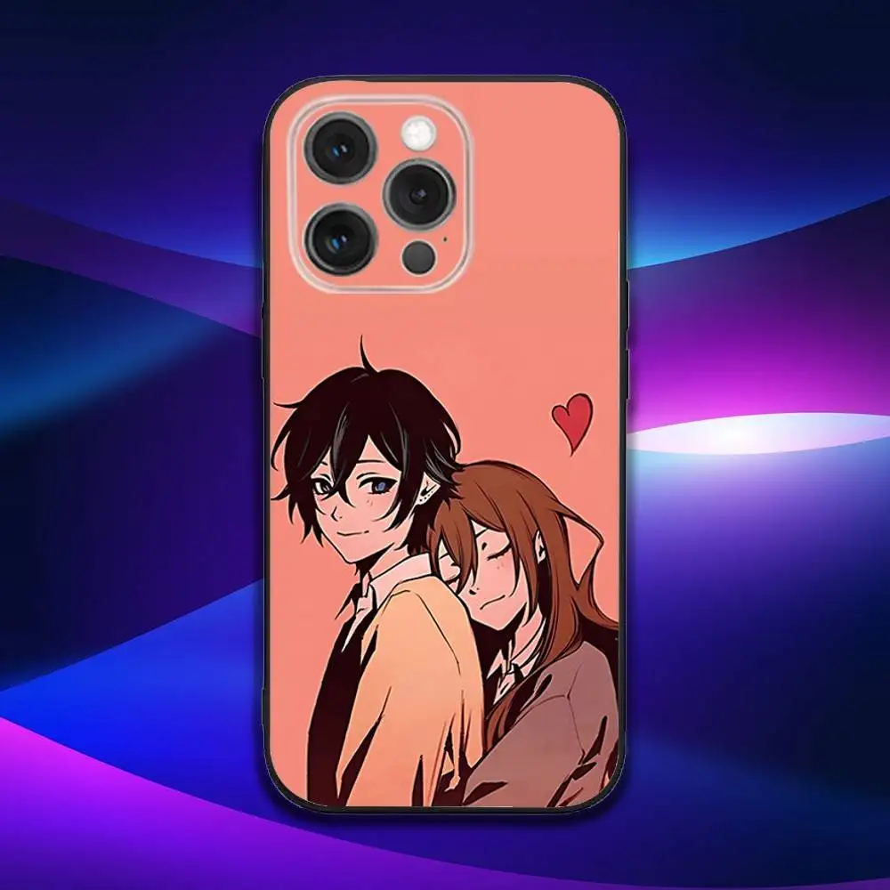 حافظة هاتف أنيمي H-Horimiya لهاتف آيفون 17,16,15,14,13,12,11,Pro,Max,Plus,X,XS,SE4,E,Mini,Soft Black Case