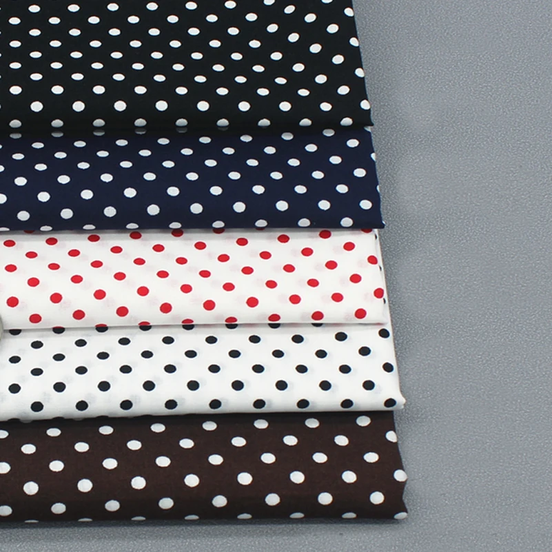 Polka Dot Cotton Fabric Printed Poplin Handmade DIY 3.5mm 2mm Dots for Sewing Per Half Meter