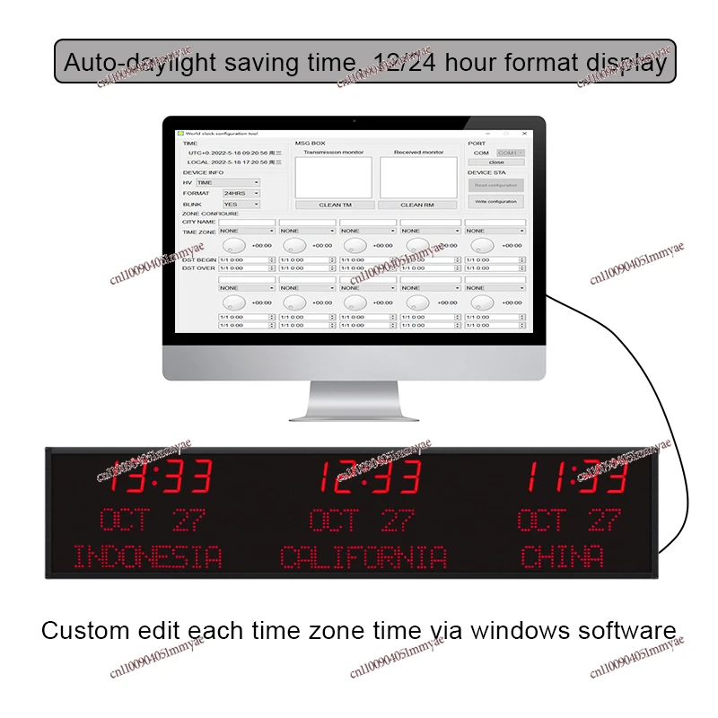

Programmable Led Time Zone Lettering Clock Digital Multiple Time Zone World Clock With Daylight Saving Time