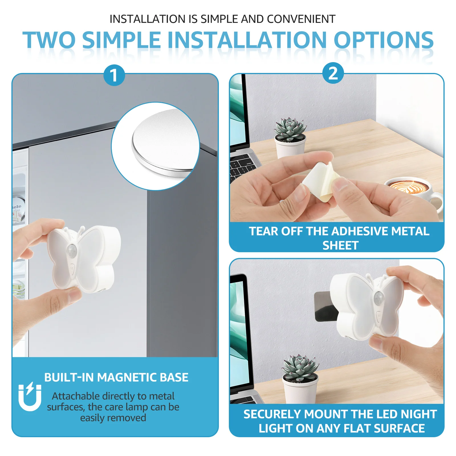 2Pcs Sensor Night Light Motion Sensor LED Night Light Dimmable Wall Night Lamp for Home Bathroom Kitchen Hallway Stairs Bedroom