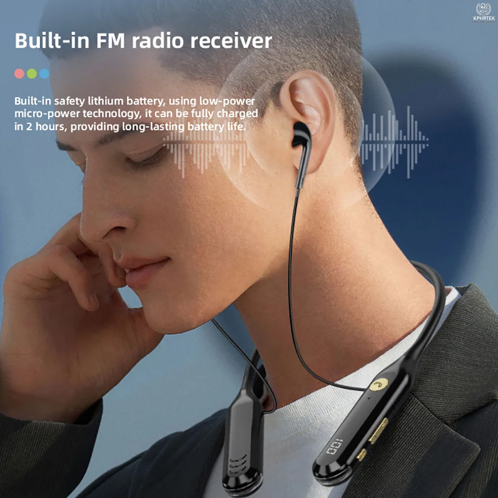 L167 Multifunctional Sports Bluetooth Headset V5.0 Noise Reduction Earphones with Fm Radio Function, Card Slot, Hifi Music Headp
