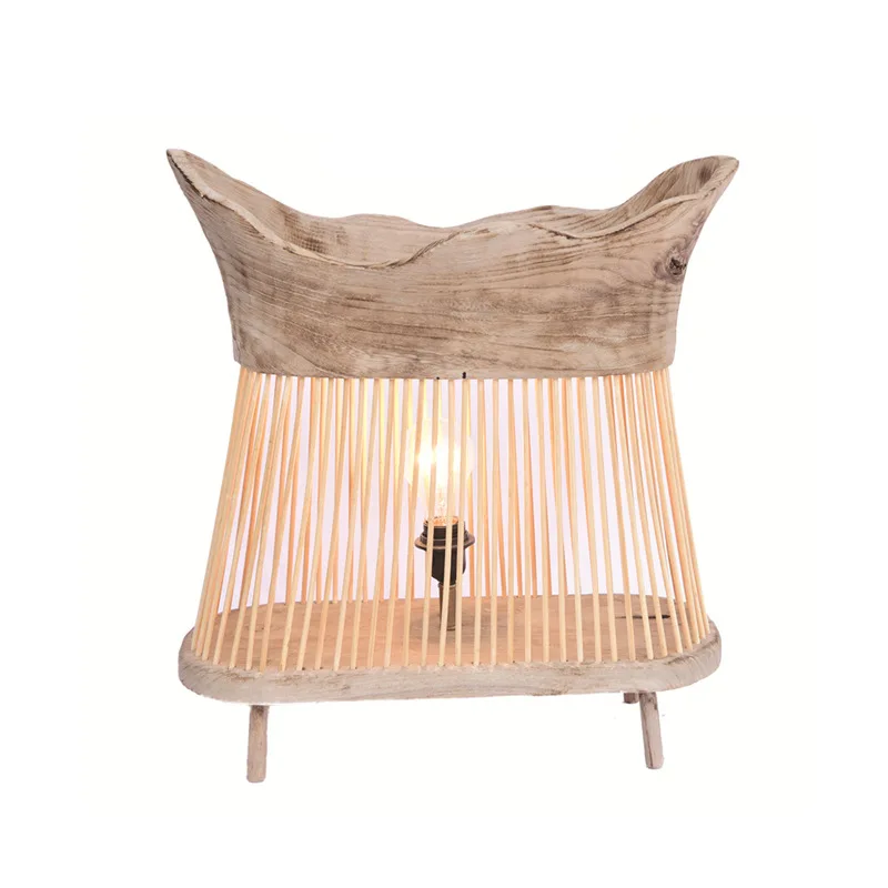 

Professional handmade log craft floor lamp pastoral warm homestay hotel decorative lamps