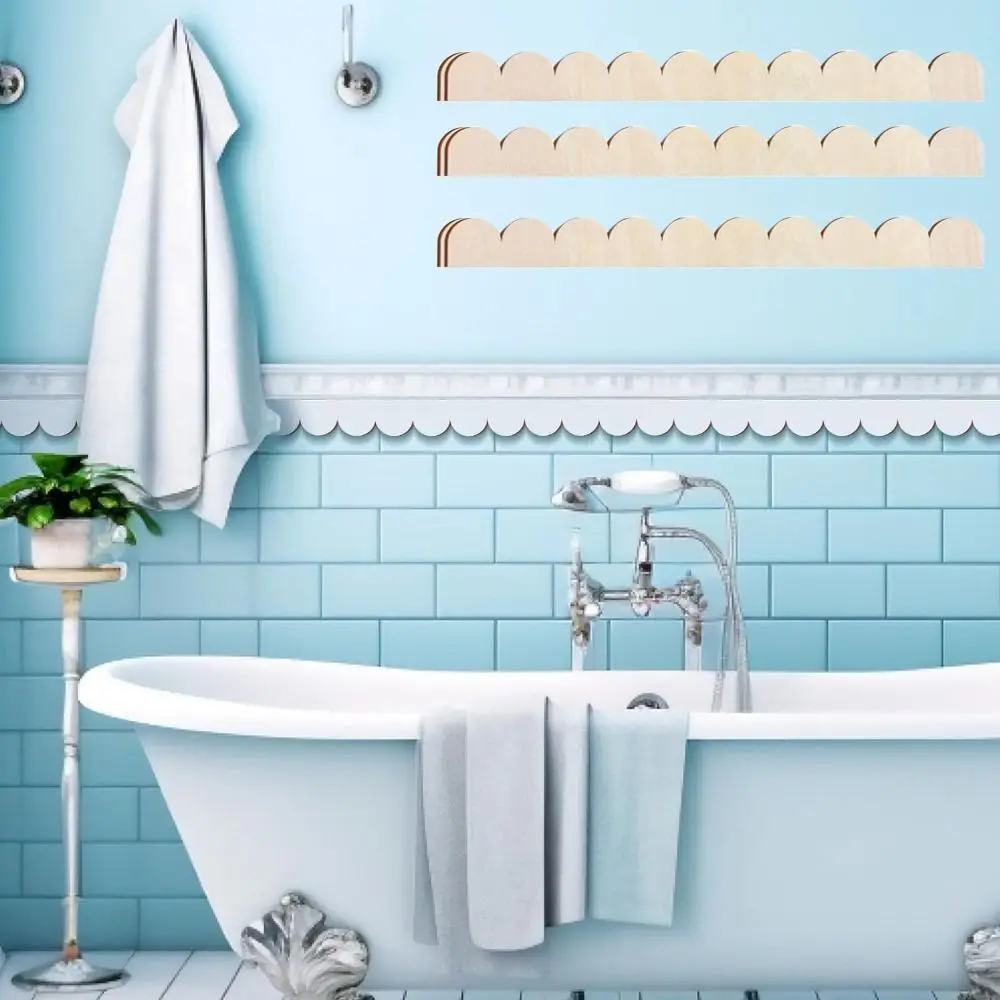 

6pcs Unfinished Fan-shaped Wooden Frame Handmade Farmhouse Cabinet Frame Vintage Sector Design Decoration Frame Cabinet Building