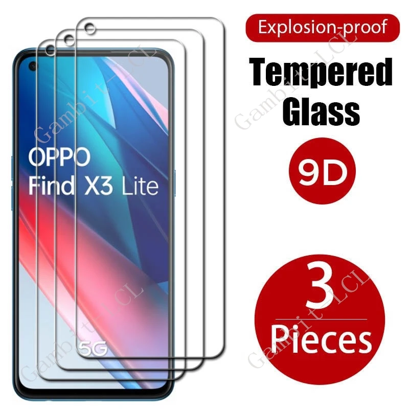 3PCS Protective Tempered Glass For OPPO Find X3 Lite ON OPPOFindX3Lite FindX3Lite Reno5 5G 6.43