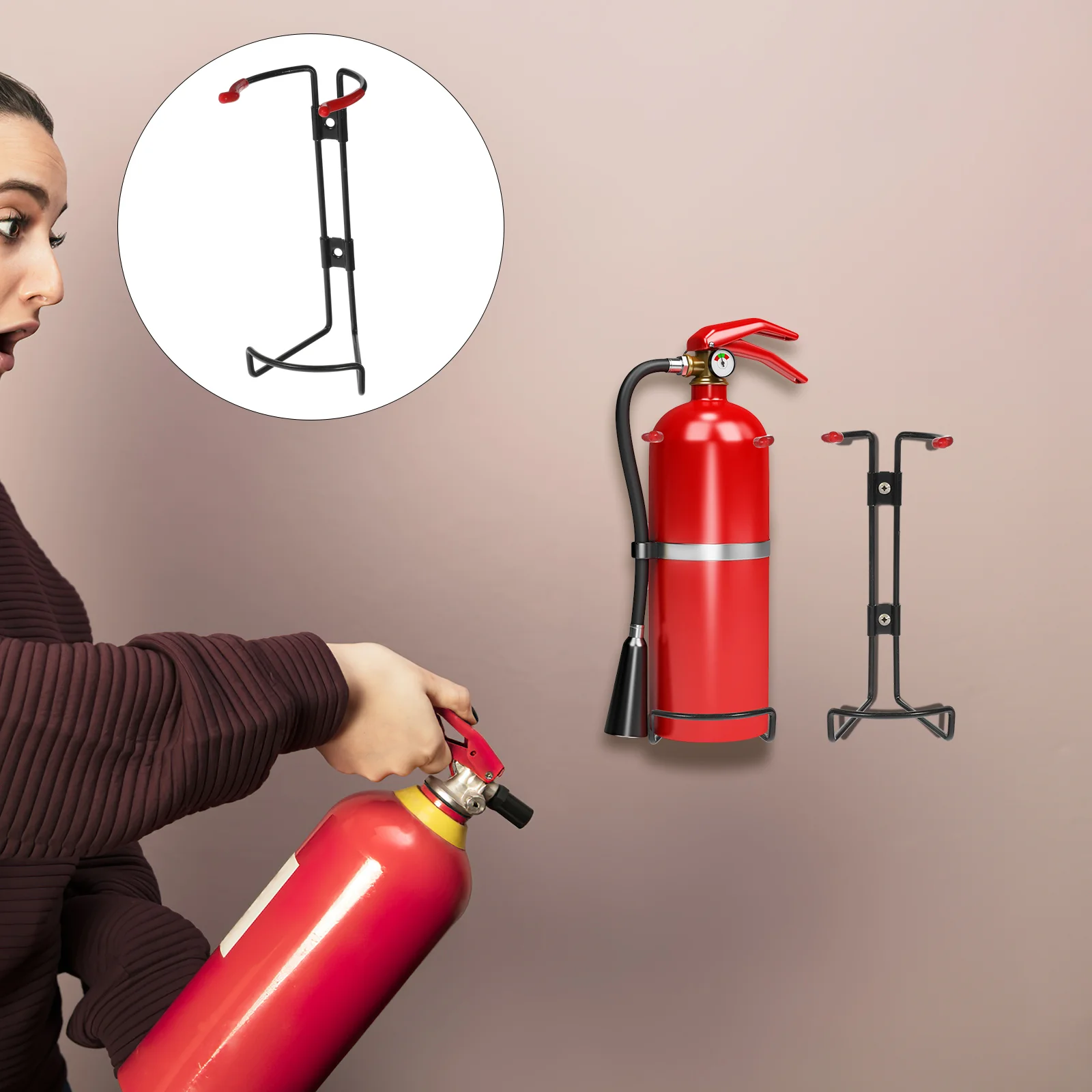 Wall Hangers Heavy Duty Fire Extinguisher Brackets Mount Small Mounts & Black Holder Mounting Kit