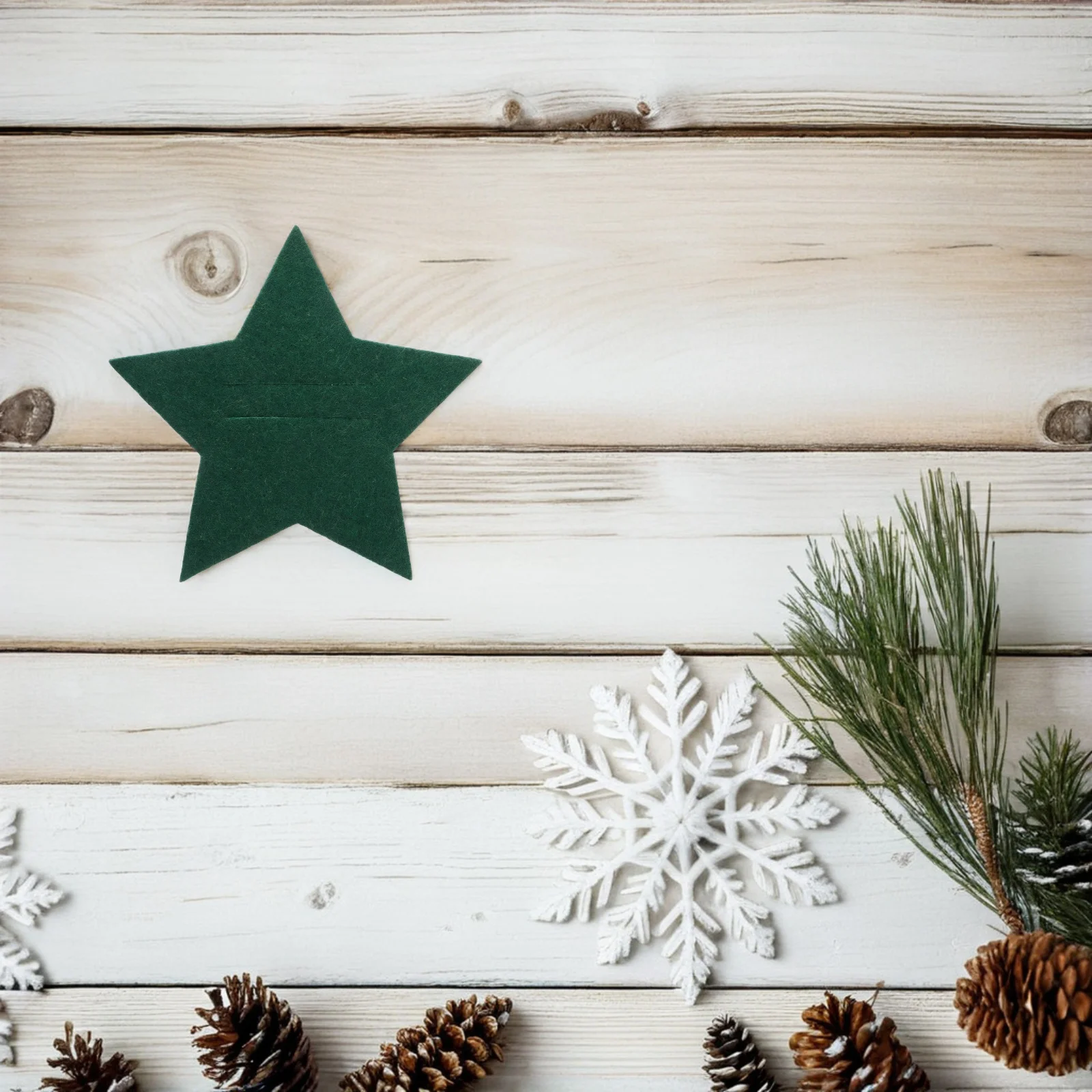 

Set of 12 Christmas Star Cutlery Holders Reusable Felt Utensil Pouch Green Five-Pointed Shape Flatware Organizer Pocket Holiday