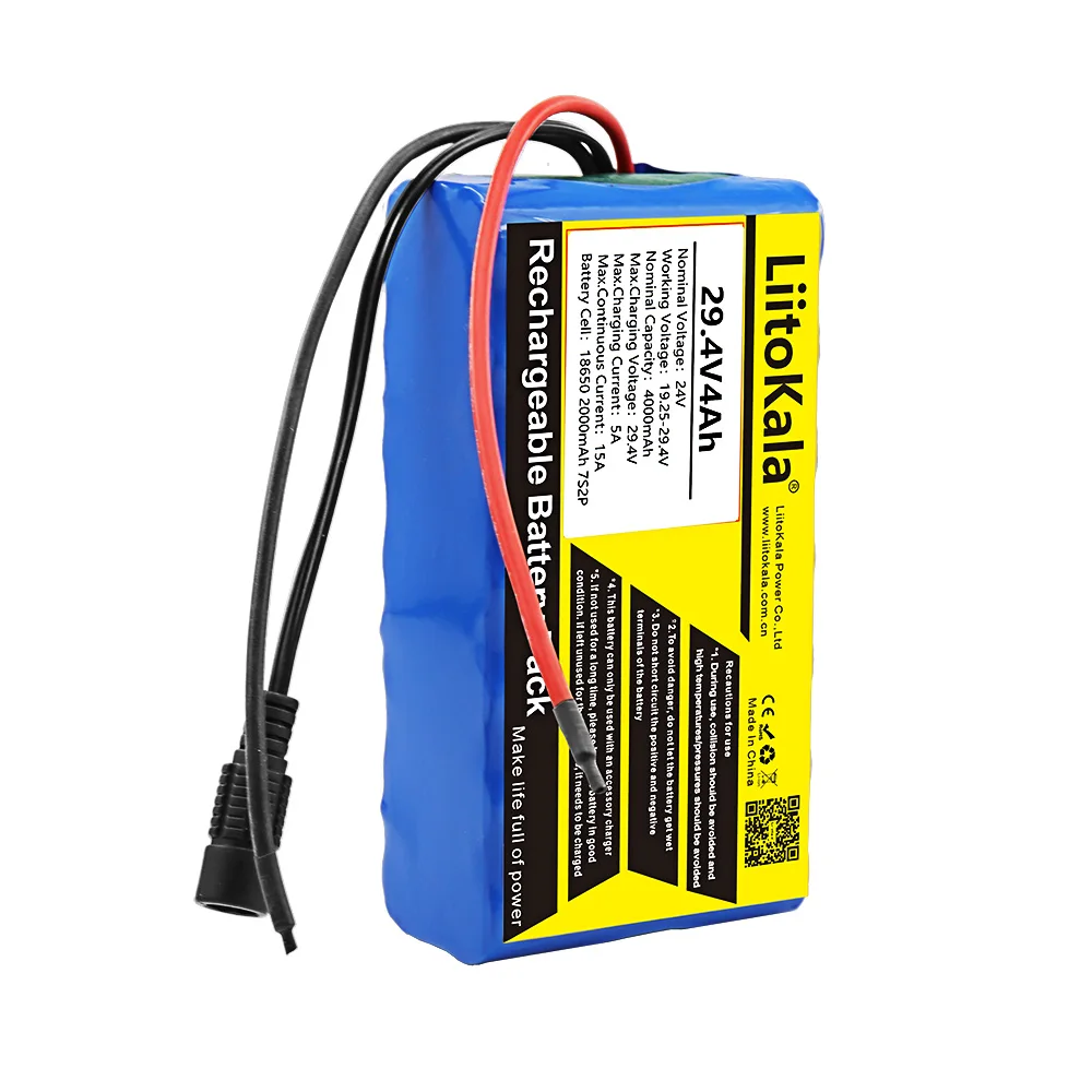 Imagem -04 - Bateria Liitokala-li-ion para Bicicleta Elétrica Ciclomotor Alta Potência 18650 29.4v 4000mah 7s2p 29.4v 4ah