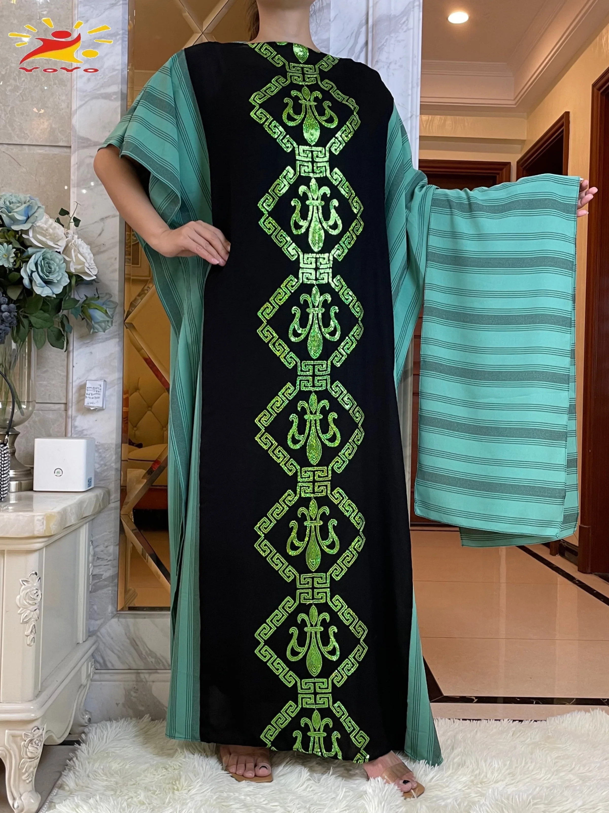 2022 Good Quality African Autumn Dresses For Women Muslim Abaya Dubai  Sequins Embroidery Fashion Dress American Islam Clothing