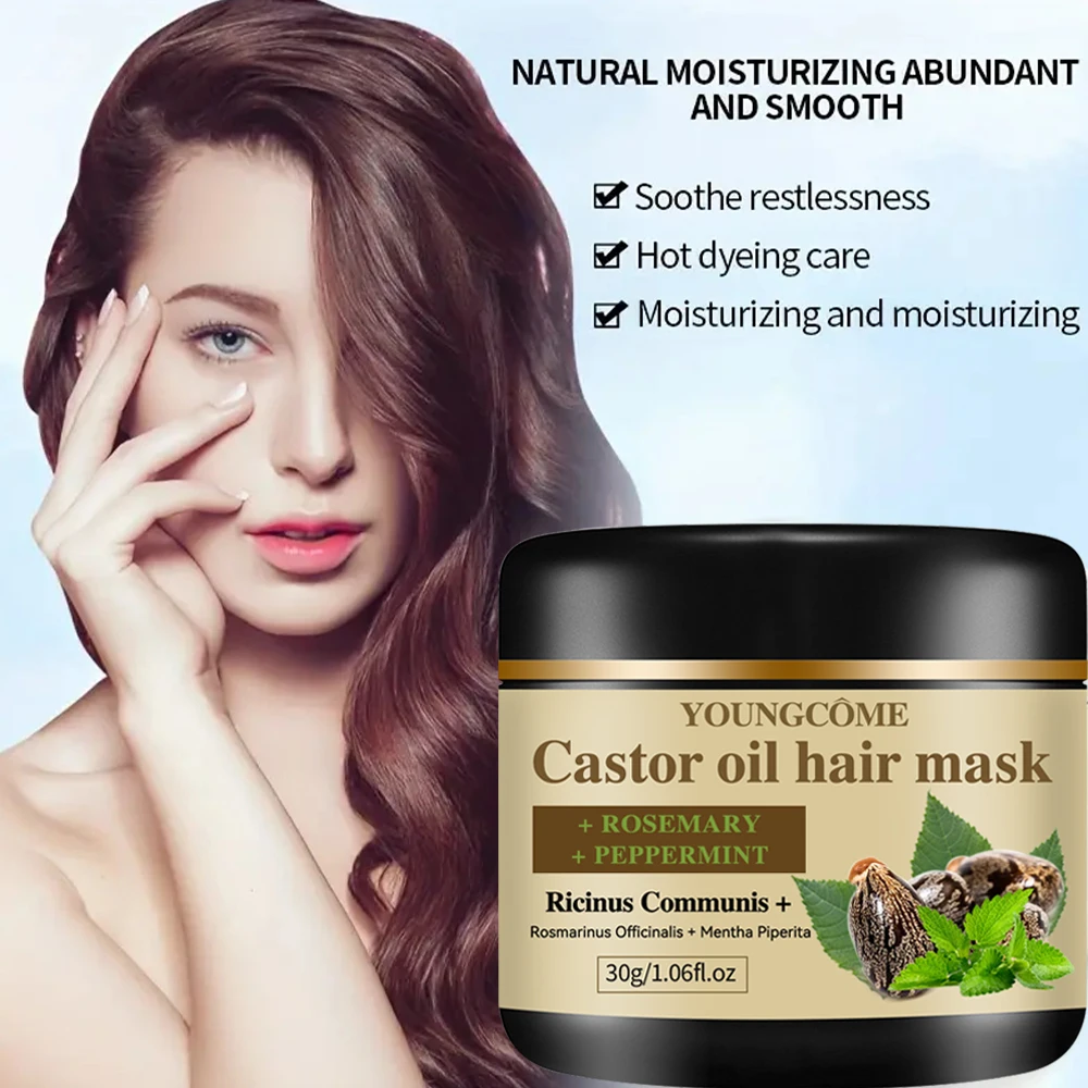 Castor Oil Hair Mask Castor Oil Hair Growth Oil Natural Treatment Nourish Reduce Hair Loss Anti-Breakage Hair Products