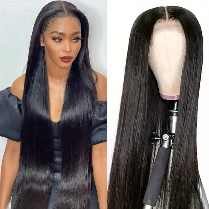 Rosabeauty 13x6 Straight 250 Density Nature Color Lace Front Wig Human Hair 30 40 Inch 13X4 Frontal 5X5 Glueless Wigs For Women