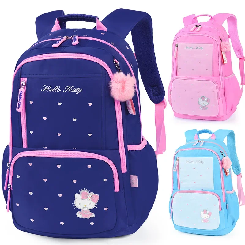 Hello Kitty Kids Backpack Girls Origin Genuine Kawaii Schoolbags Sanrio Backpack Purse Kids Bags for Girls Zipper Purse Backpack