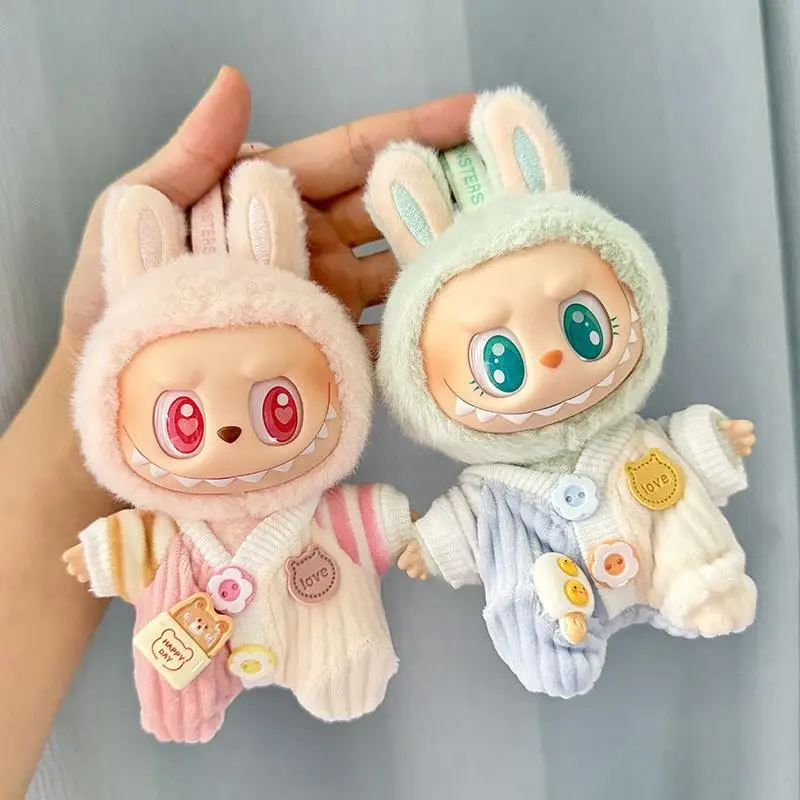 Mini ropa de muñeca de peluche, accesorios de atuendo para Corea Kpop Exo Labubu V1 V2 Idol Dolls Pit strip, traje de escalada, regalo de ropa