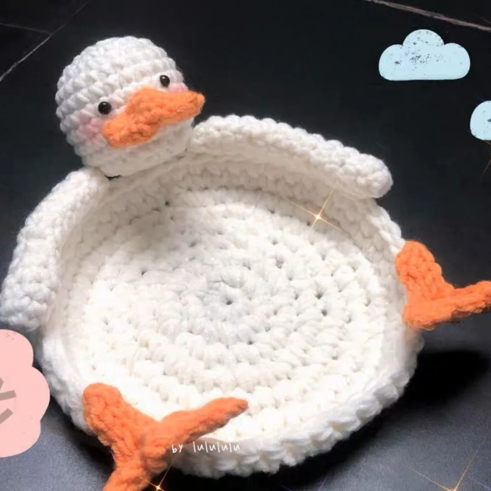 

Ручные вязаные крючком подставки с рисунком утки и медведя, полиэстеровые нескользящие термостойкие коврики для чашек для кружек, настольный декор для рабочего стола