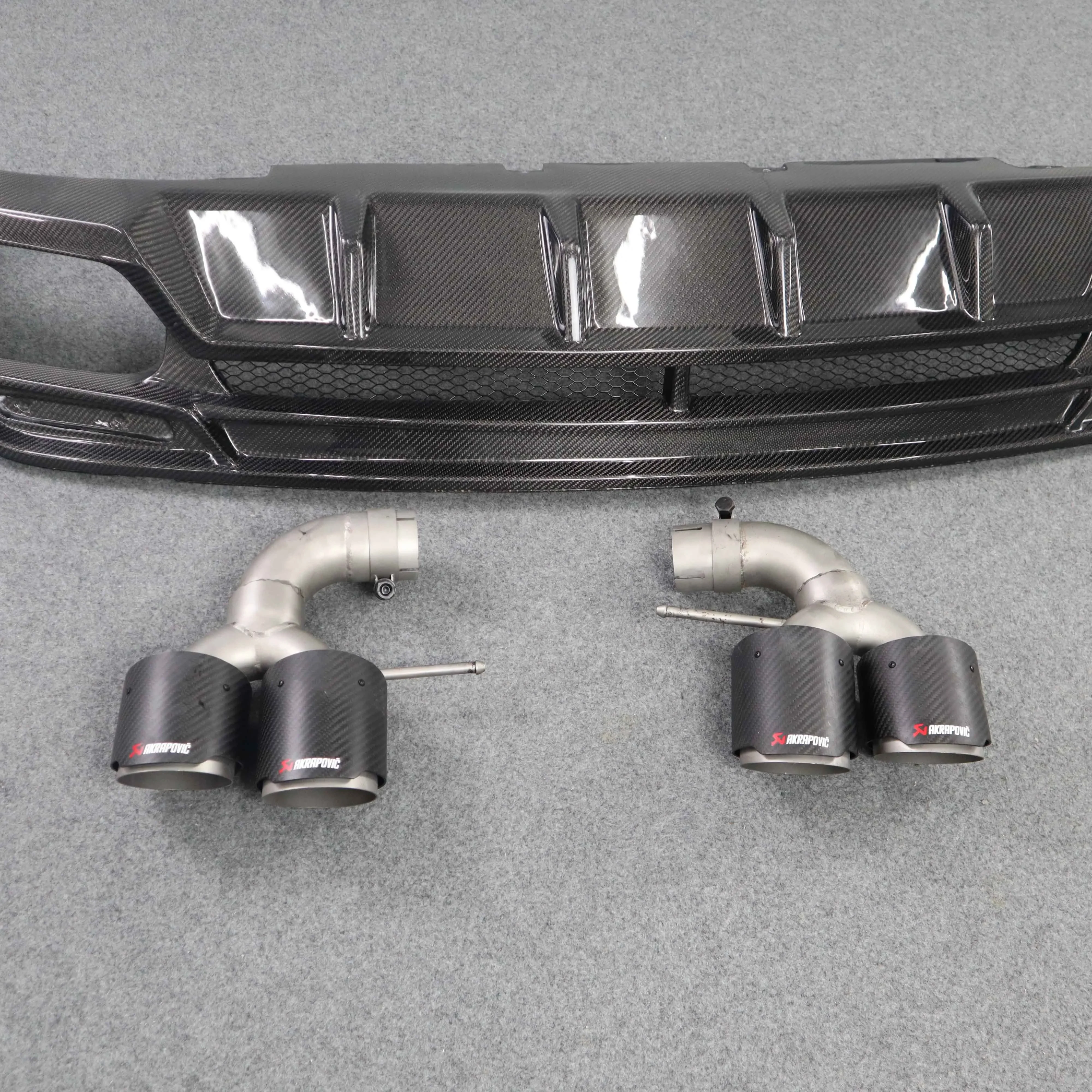 Newest Design Carbon Fiber Rear Diffuser forJaguar E-pace Rear Bumper Lip with Tips Perfect Fitment