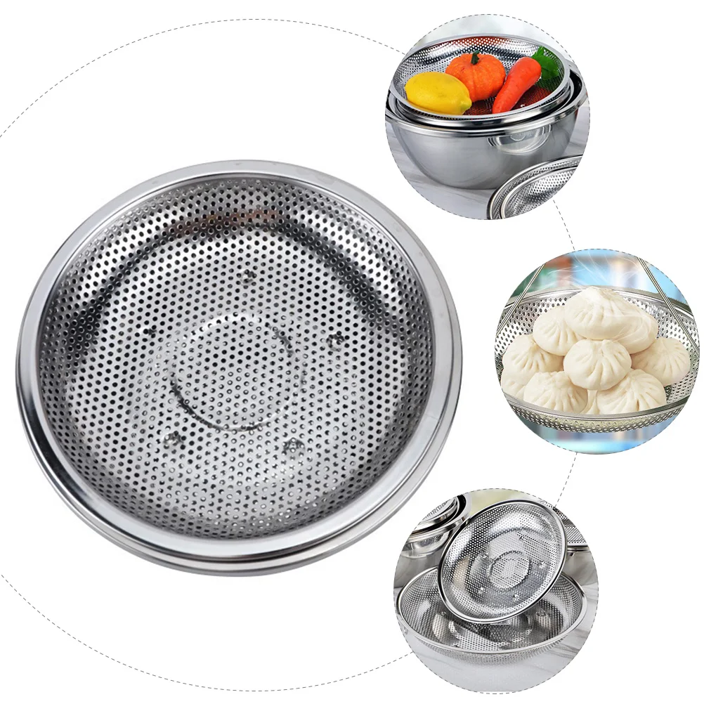 

1Pcs Stainless Steel Steaming Plate Draining Plate for Steamed Bun Food Kitchen Supplies Multifunctional Fruit Tray