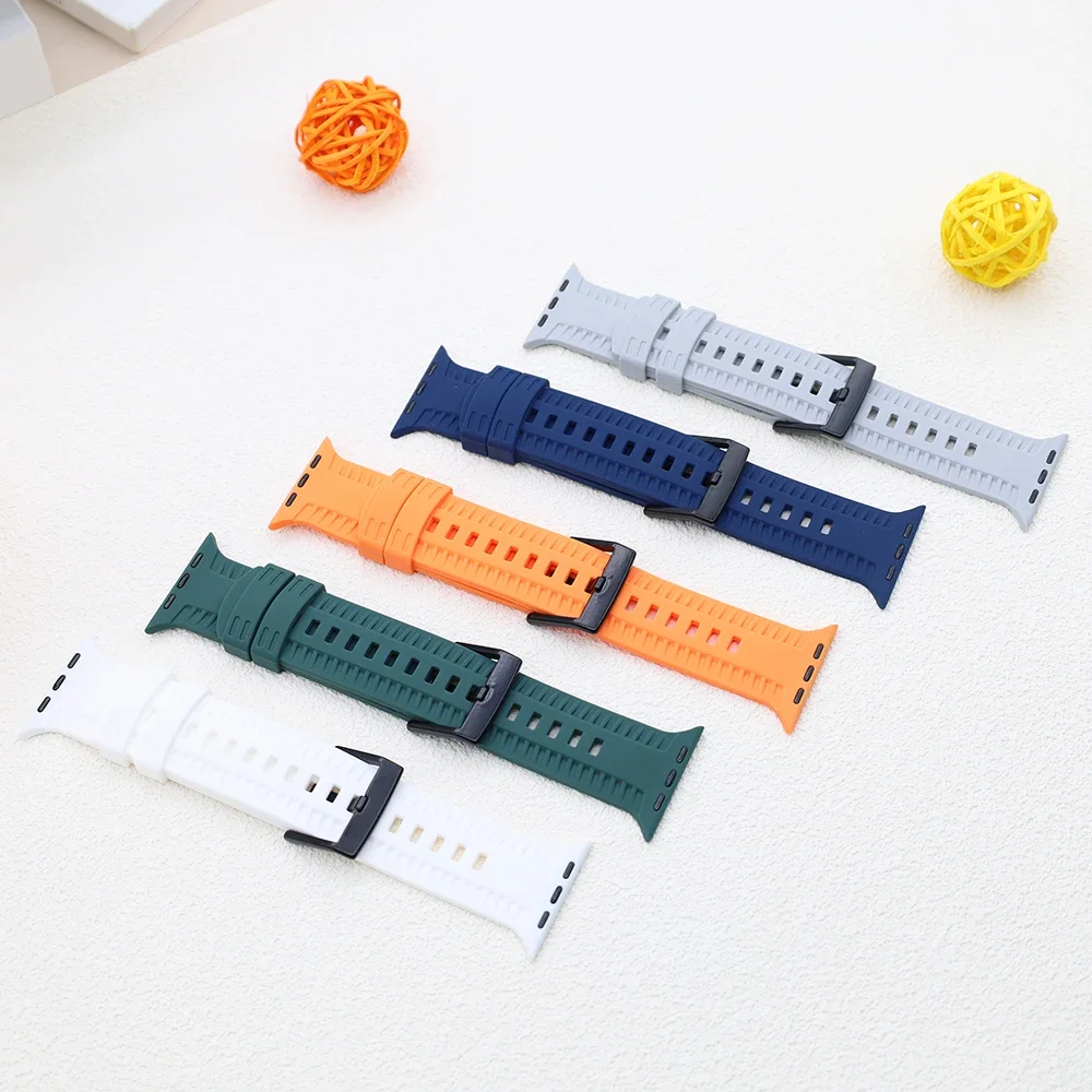 Silicone Bracelet for Apple Watch Strap 49mm 45mm 41mm 44mm 40mm 42mm 46mm Soft Durable Band iWatch Ultra Series 10 9 5 SE 6 7 8