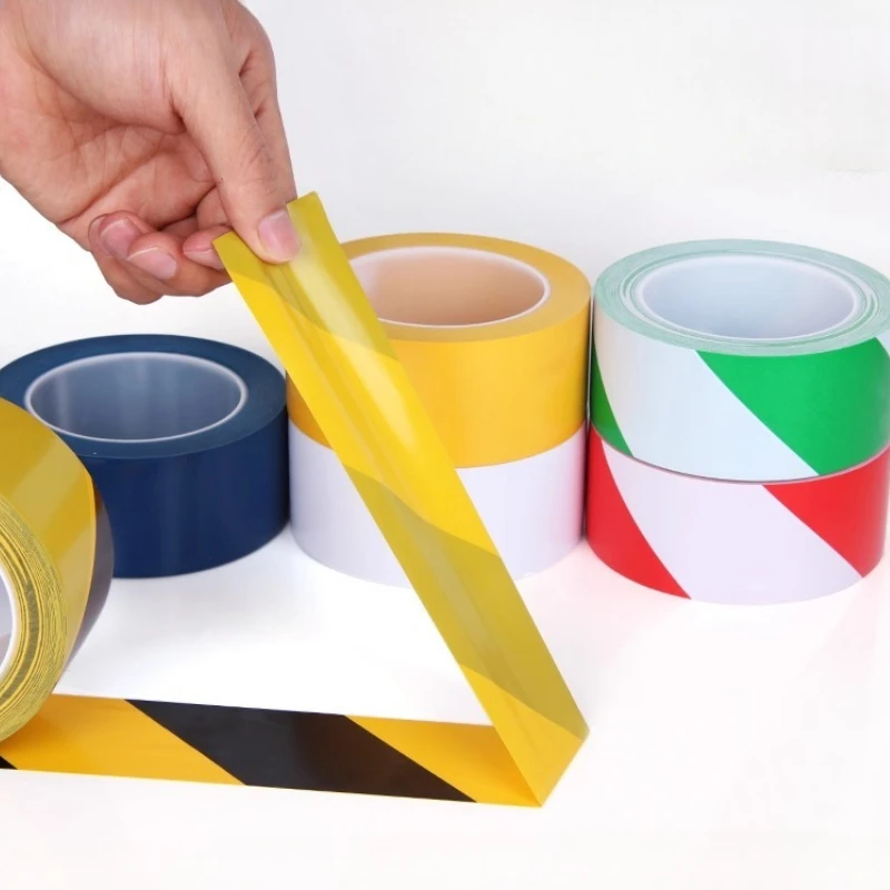 Pita Peringatan PVC 33 Meter, Lantai, Viskositas Tinggi, Tahan Air, Bengkel, Gudang, Penandaan, Merah Putih Kuning Biru Hijau