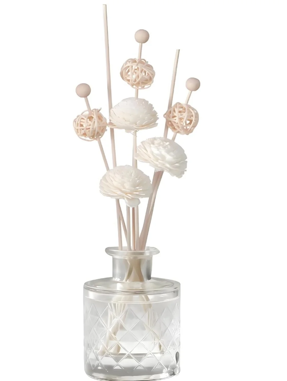 20 Pcs Reed Diffuser Sticks Flowers, Natural Diffuser Reeds Sticks with Decorative Flowers, Replacement Rattan Reed Fragrance