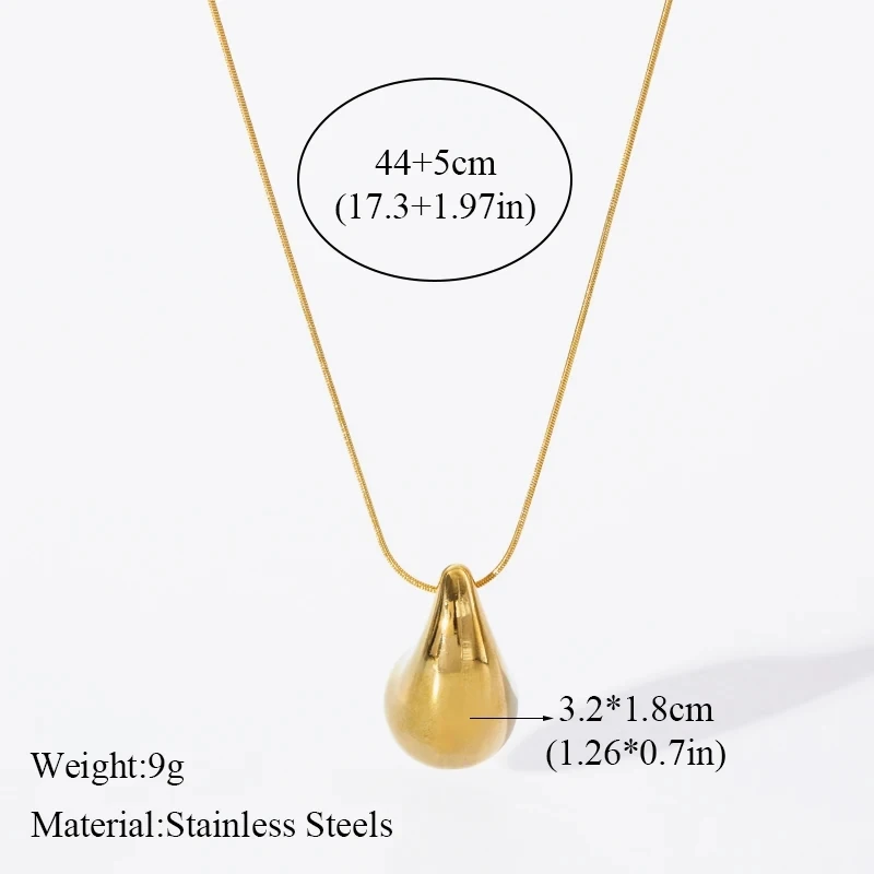 316L ze stali nierdzewnej złoty kolor krople wody naszyjnik kolczyki modne dla kobiet nowy prezent prezent wodoodporny zestaw biżuterii