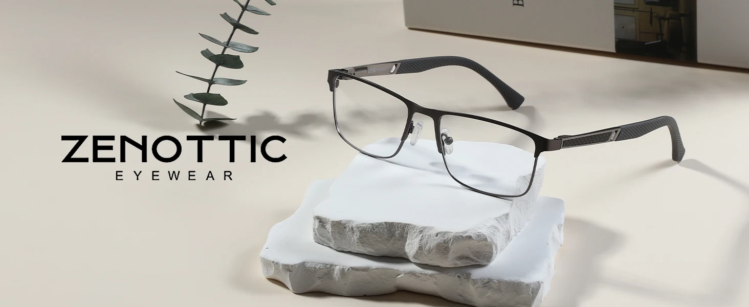 ZENOTTIC Quadratische Brille mit Carbonfaser-Rahmen für Herren, optische Brille ohne Sehstärke mit Blaulichtfilter für den Computergebrauch – Detail 10