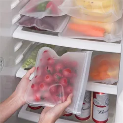 Kitchen Accessories Fruit and vegetable Silicone Bag Reusable Fresh-keeping Sealed Bag Refrigerator Food Storage Ziplock Bag