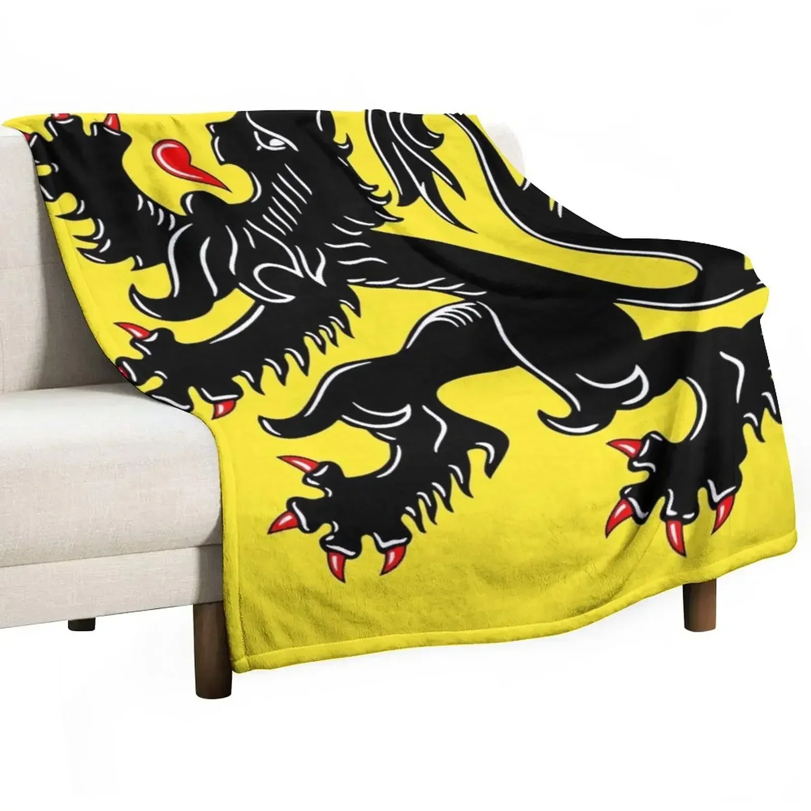 

Flanders flag Throw Blanket Picnic Decorative Throw Softest blankets and throws Blankets