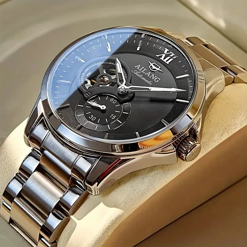 Montre mécanique automatique haut de gamme pour homme, design squelette, marque haut de gamme, style professionnel tendance, simple et branché, style de niche, montre homme tendance, le meilleur cadeau pour lui, aucune pile requise