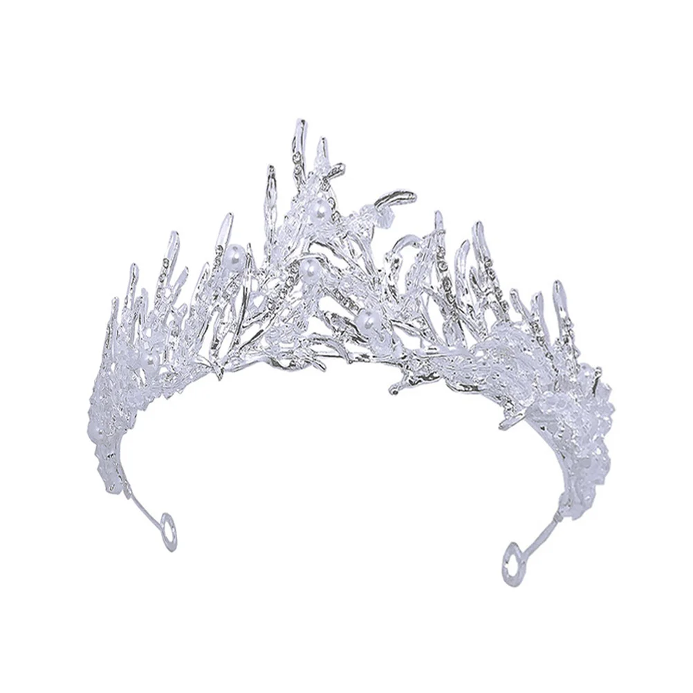 

1pc Crystal Beaded Crown Silver Elegant Bridal Headdress Wedding Hair Decor For Women Bride Headpiece Rhinestone Crown Hair