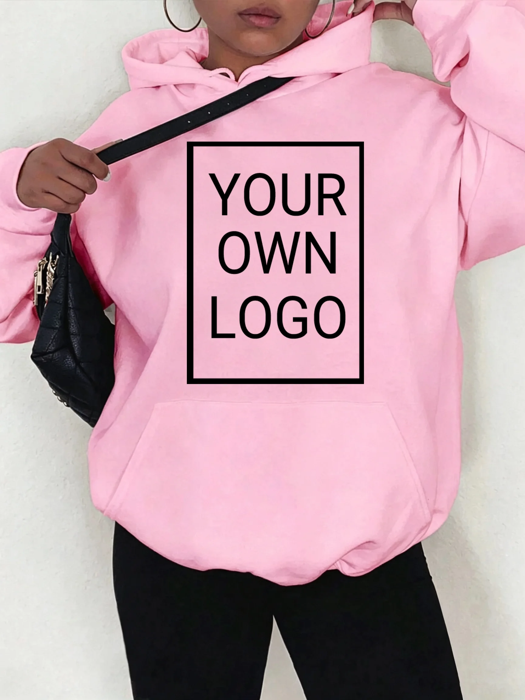 Custom Print Logo Outdoor Women's Hoodies Loose Pocket Pullover Autumn Fleece Female Hoody Soft Multicolor Unisex Streetwear