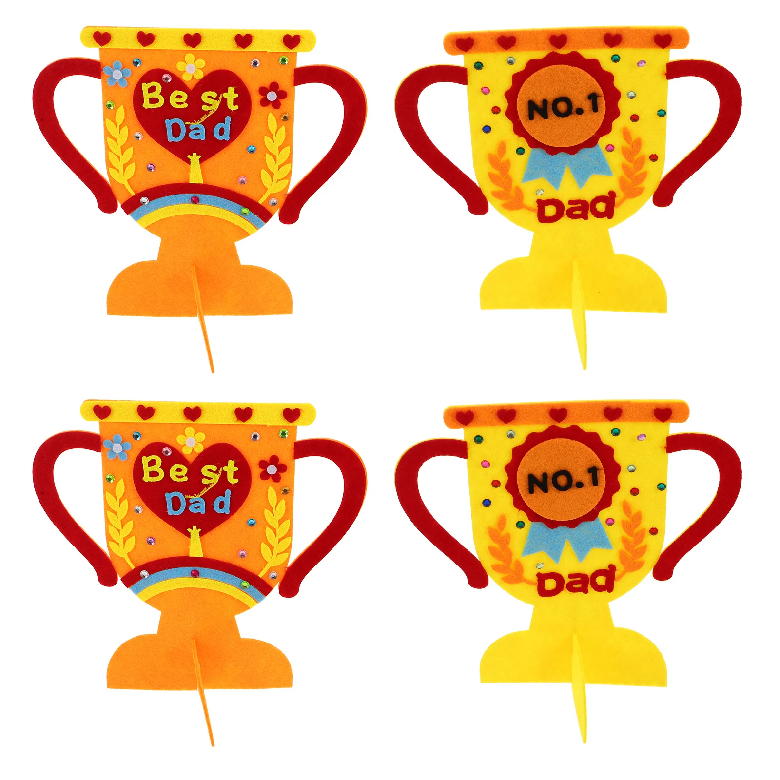 4-delige vaderdag trofee knutselset kinderen doe-het-zelf papier ambacht creatief handgemaakt cadeau voor thuisactiviteiten