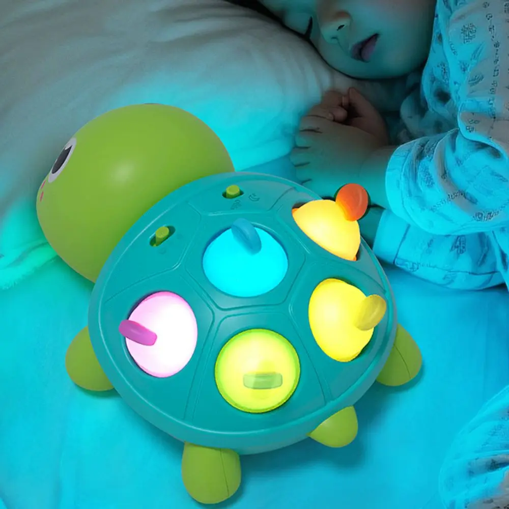 Light&Music Musical Turtle Automatic Sensing Flat Ground Escape Moving Walking Turtle Educational Cartoon Crawling Turtle