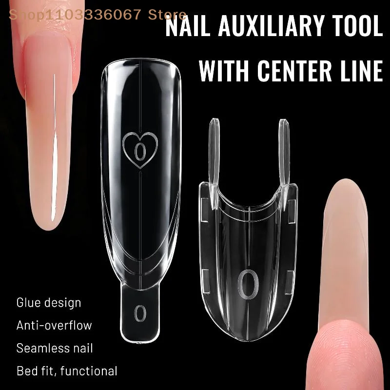【HLS】Sandwich Dual Nail Forms 30/60/120pcs Transparent Rocket Shape Full Cover Top Bottom Dual Use for Manicure DIY Home Salon