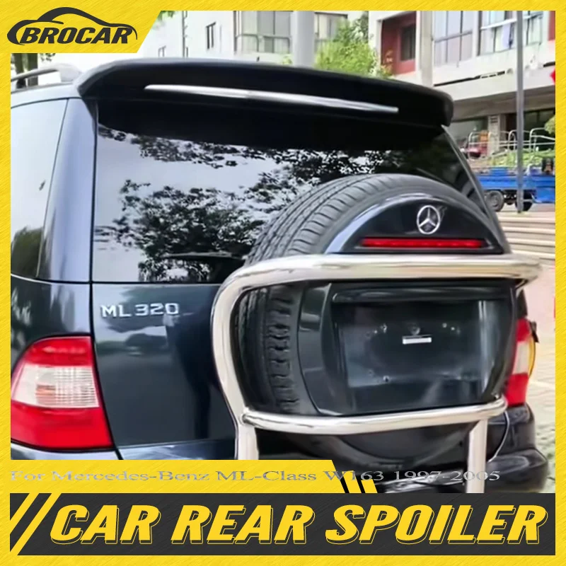 Для 1997-2005 Mercedes-Benz M-Class W163 ML320 ML370 GEN 1, заводской высококачественный глянцевый черный спойлер на крышу, багажник, багажник, крыло, спойлер