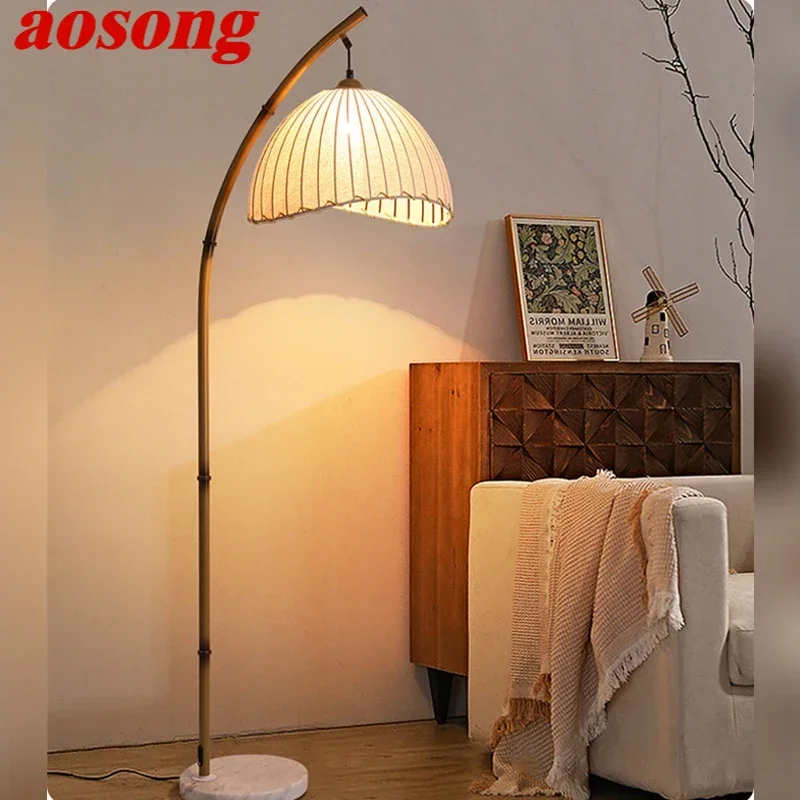 AOSONG Nordic Floor Lamp Modern Family Iiving Room Bedroom Homestay Creativity  LED  Decorative Standing Light