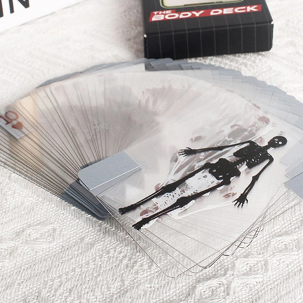 3D Image Educational Cards Reusable Body Transparent Playing Cards Multi-Purpose Human Anatomy Playing Cards for Card Collectors