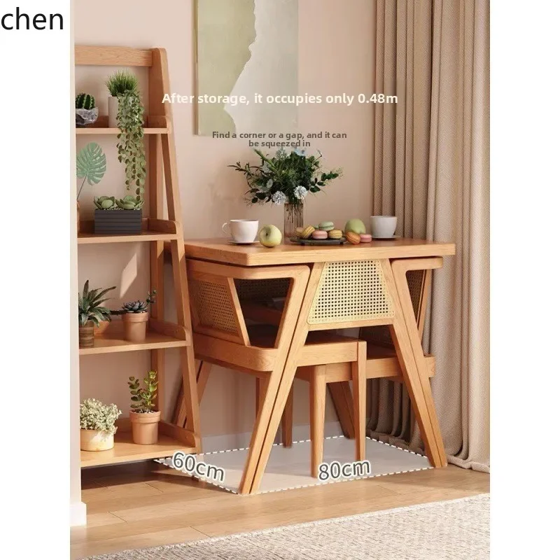 YFY  Balcony Solid Wood Three-Piece Set One Table Two Chairs Leisure Tea Table and Chair Set Internet Celebrity Rattan Table