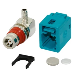 1pc Fakra Z Female Jack Connector Waterproof Water Blue Color Right Angle Crimp for RG316 RG174 Cable For GPS Wholesale