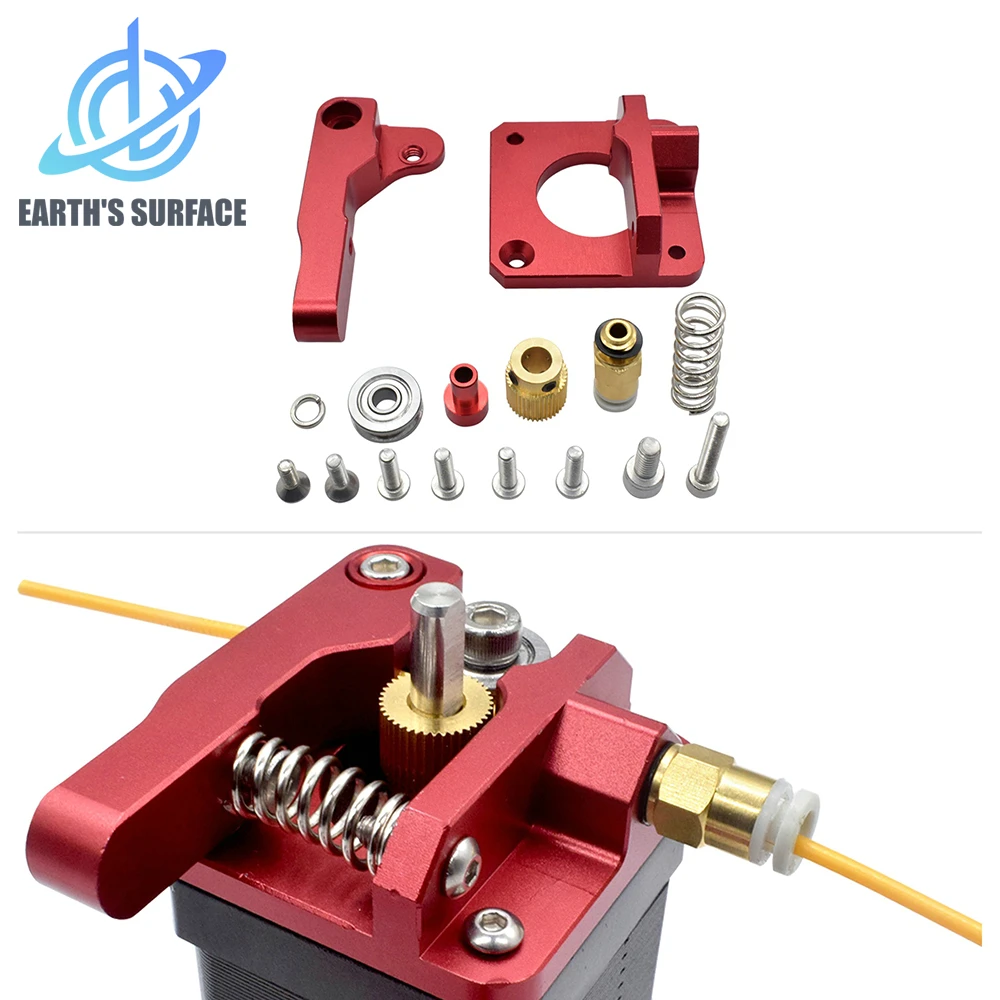 ES-3D Printer Parts MK8/9 All Metal Extruder,Upgrade Aluminum Block Bowden Exruder Kit Red Left/Right Hand CR-10/S HotEnd