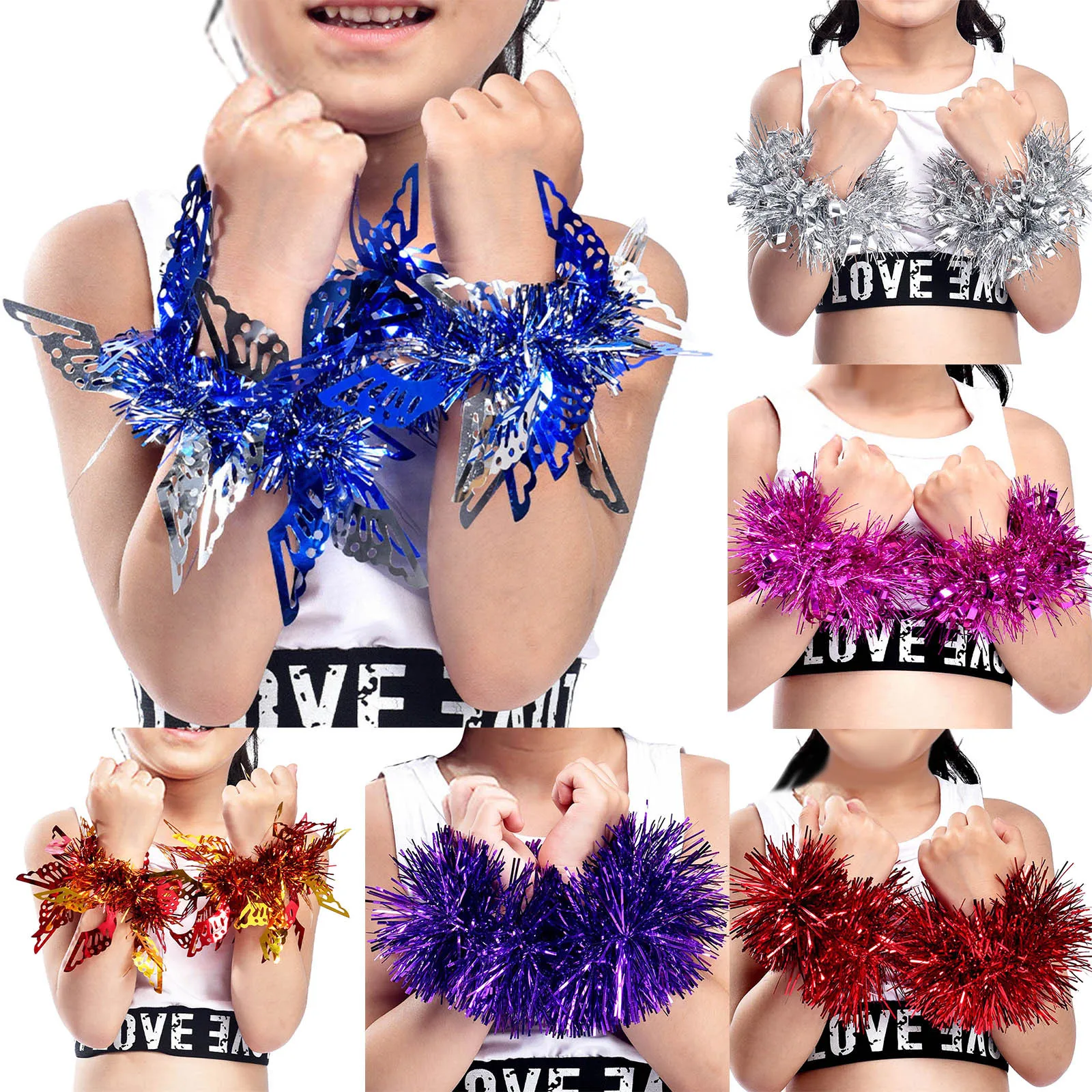 

Cheerleading Wrist Flower Plastic Handle Cheerleader Pompoms Apply To Children Dance Performance Sport Match Club Sport Supplies