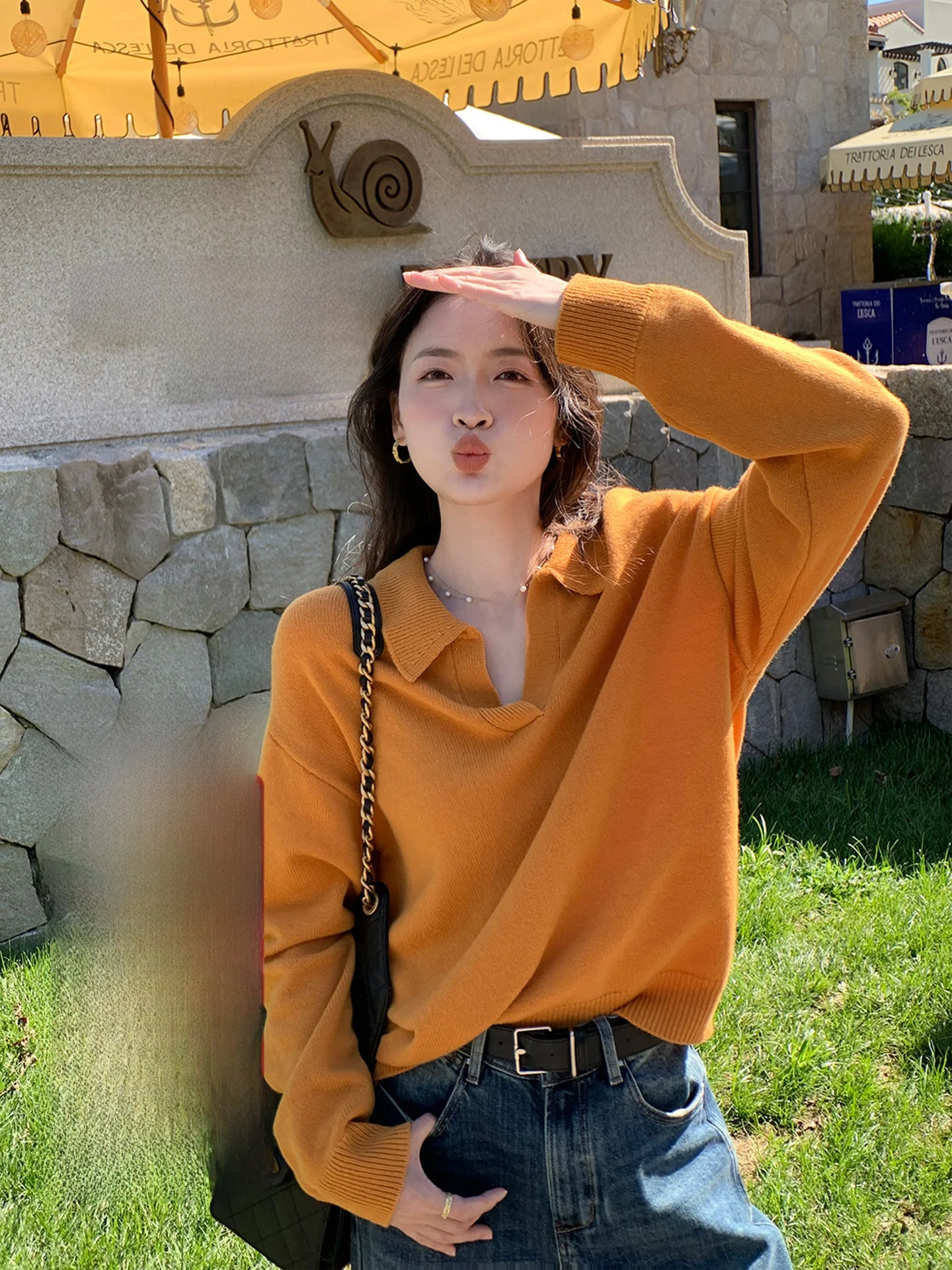 

Женский шерстяной вязаный свитер Fol Else Ne с длинным рукавом, облегающий, мягкий, однотонный, повседневный