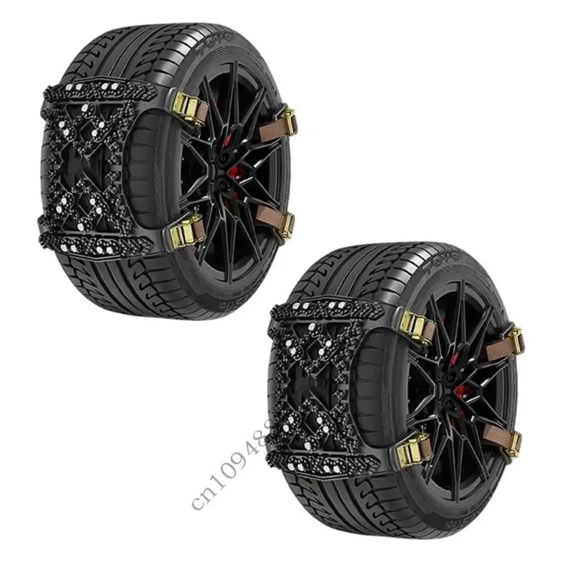 0XXC 2 قطعة من أغلال الجليد للسيارات للقيادة في الشتاء، خطة مطاطية مرنة للسلامة المعززة #1