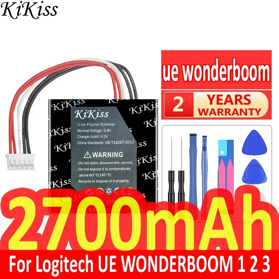 

2700mAh KiKiss Powerful Battery For Logitech UE WONDERBOOM 1 2 3 Bluetooth Speaker 360° surround sound Parts