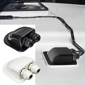 Doppel Draht Eintrag Drüse Box Solar Panel Dach Draht Eintrag Drüse Box Kabel Wohnmobil Weiß Doppel Loch RV Yacht Auto Zubehör