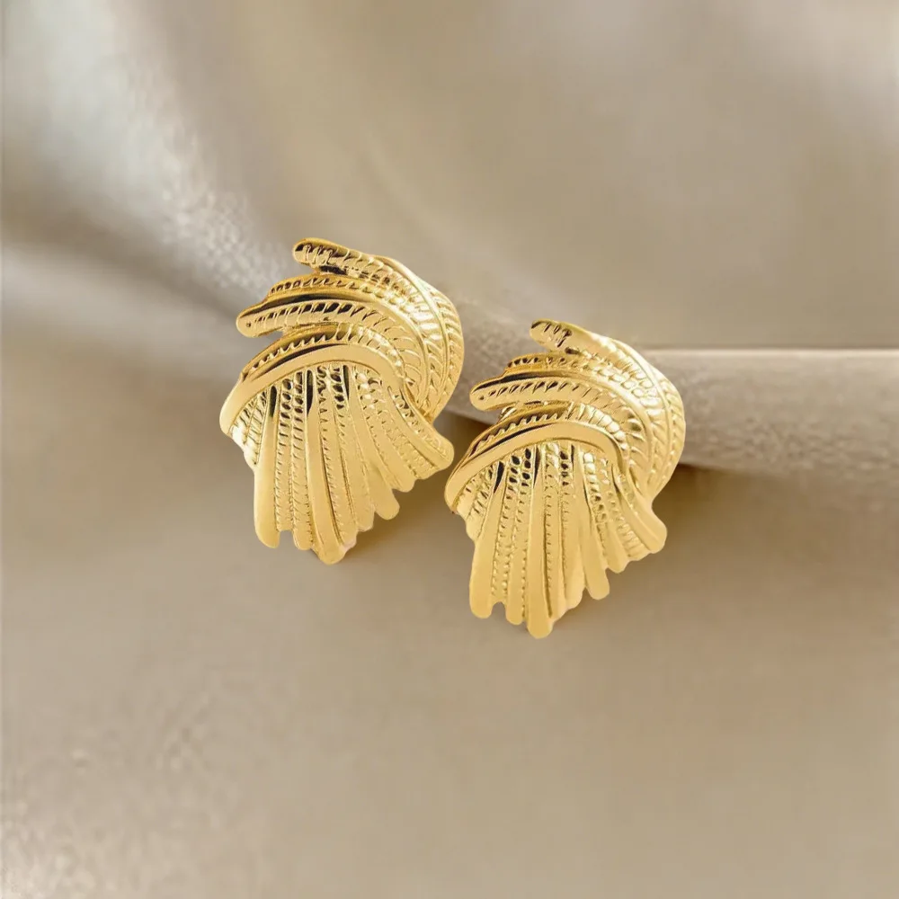 Punk Irregular Metal Twist Big Geometric Earrings Unique Gold Color Drop Earrings Women New Fashion Jewelry Brincos 2023