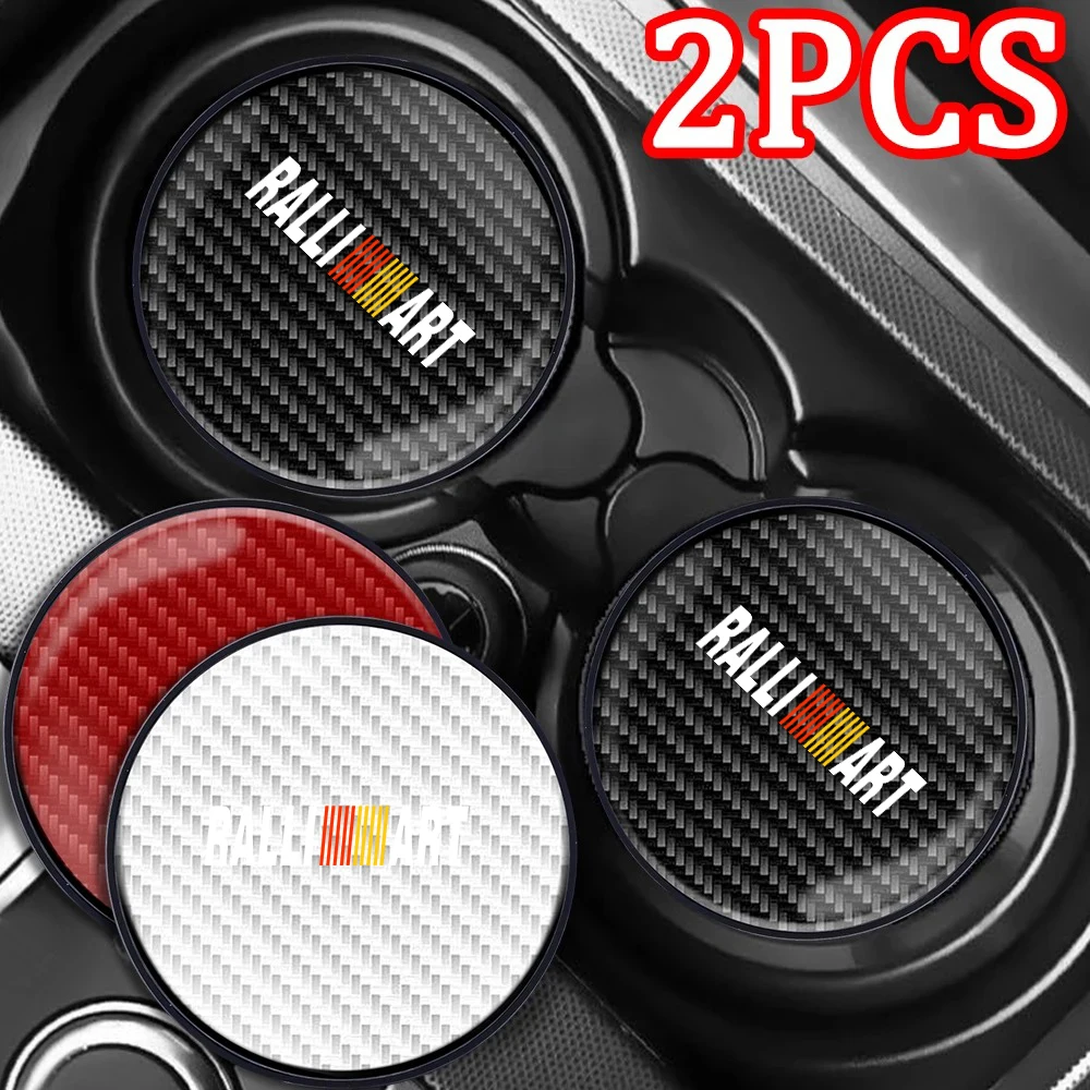 1/2 шт. автомобильная подставка для воды из углеродного волокна, нескользящий силикагель, коврик-держатель для Mitsubishi Ralliart Lancer EX EV0 ASX Outlander