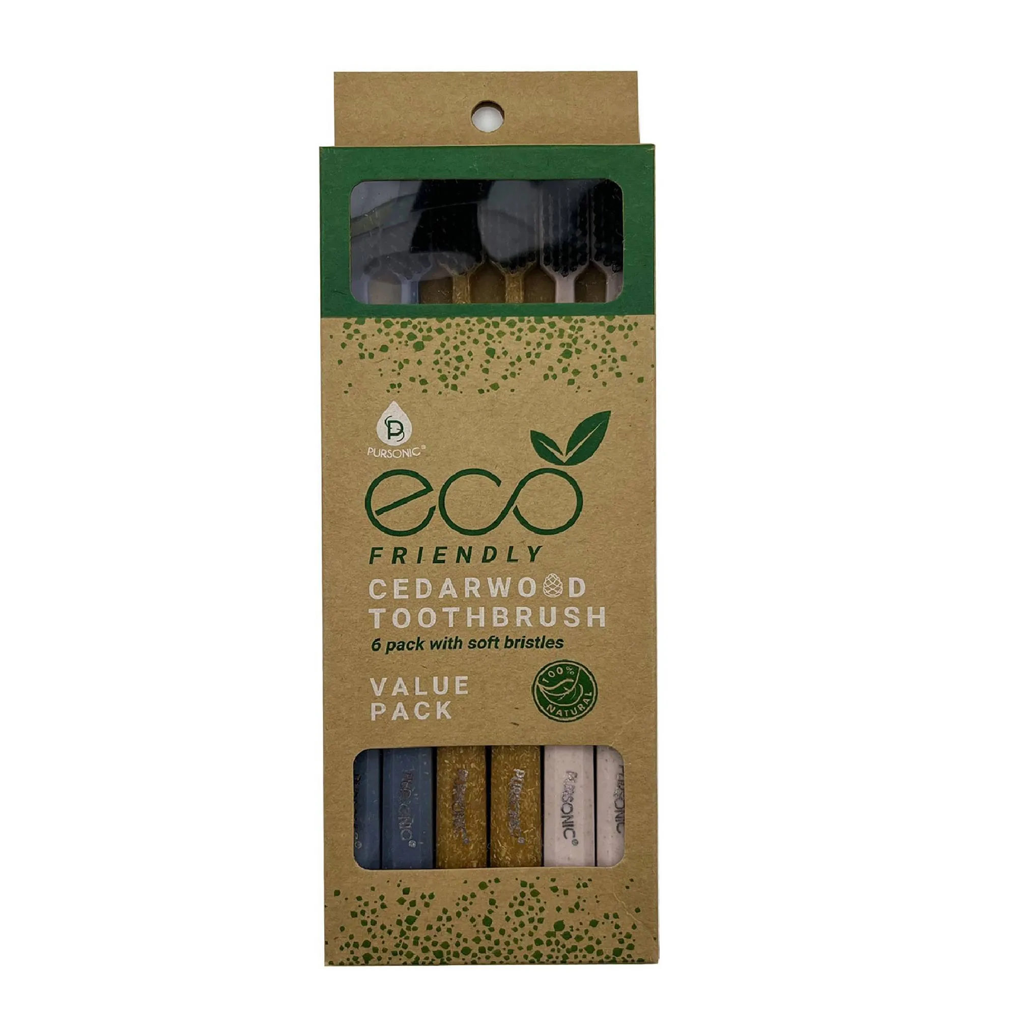 6ct Eco Friendly Cedarwood Soft Bristle Manual Toothbrushes For Travel Home Oral Care Gentle Cleaning