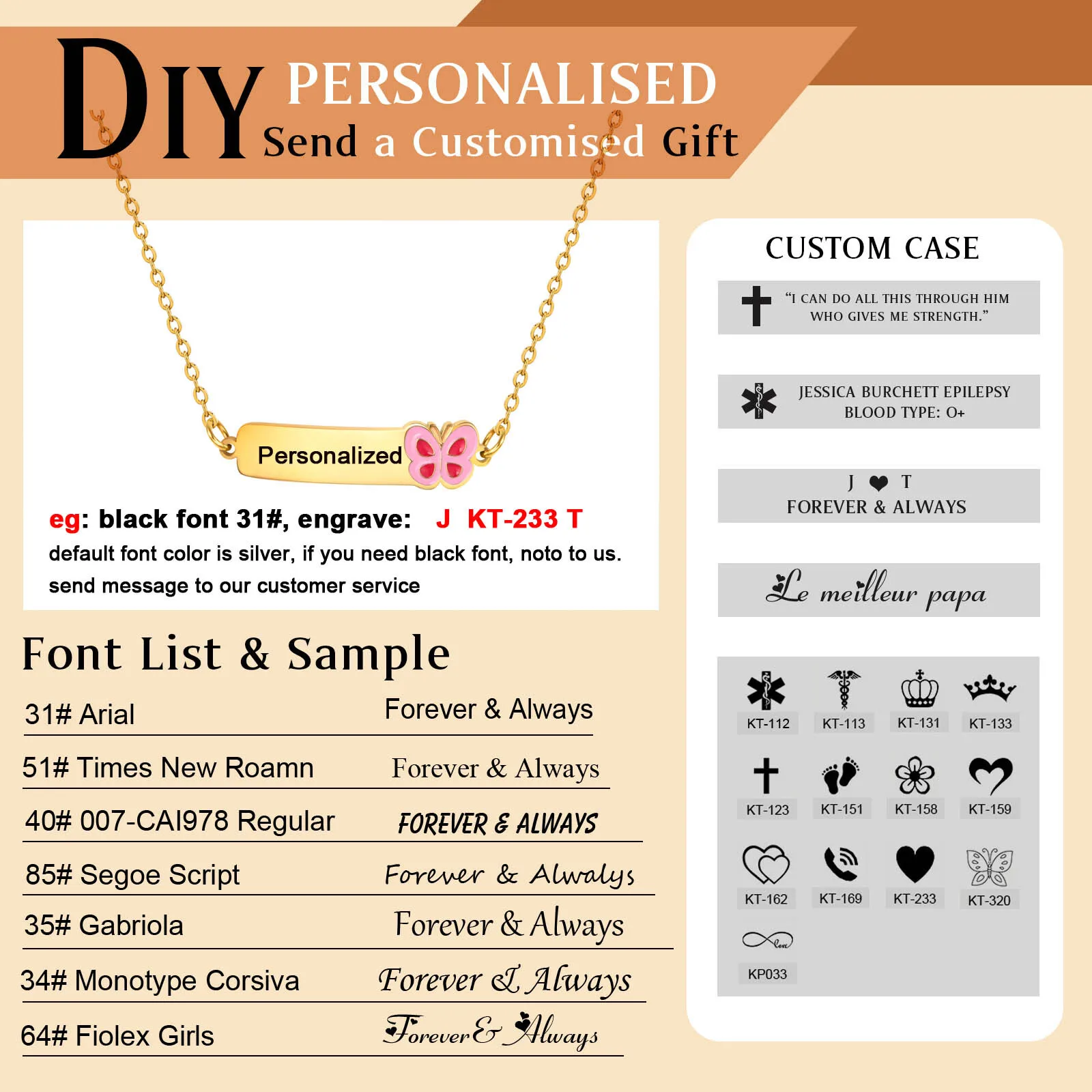 Darmowy Personalizowany Naszyjnik z Sercem, Grawerowany Imię Personalizowany Naszyjnik z Płytką dla Niemowląt Dzieci Dziewczynek Śliczny Prezent