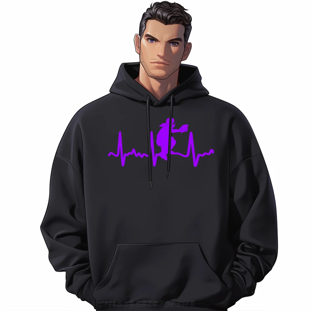 

Purple Softball Catcher Heartbeat Mens Graphic Hoodies Hoodie Long Sleeve Pullover Hoodie For Men