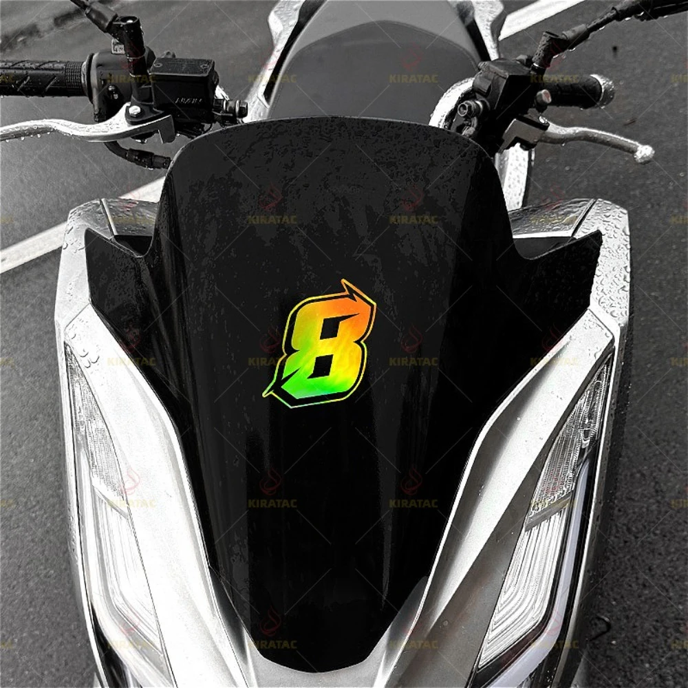 1 قطعة رقم الذهب دراجة نارية ملصق مقاوم للماء ل خوذة دراجة نارية الزجاج الأمامي خزان الوقود سيارة جذع سكوتر العالمي ملصق حائط من الفينيل #6