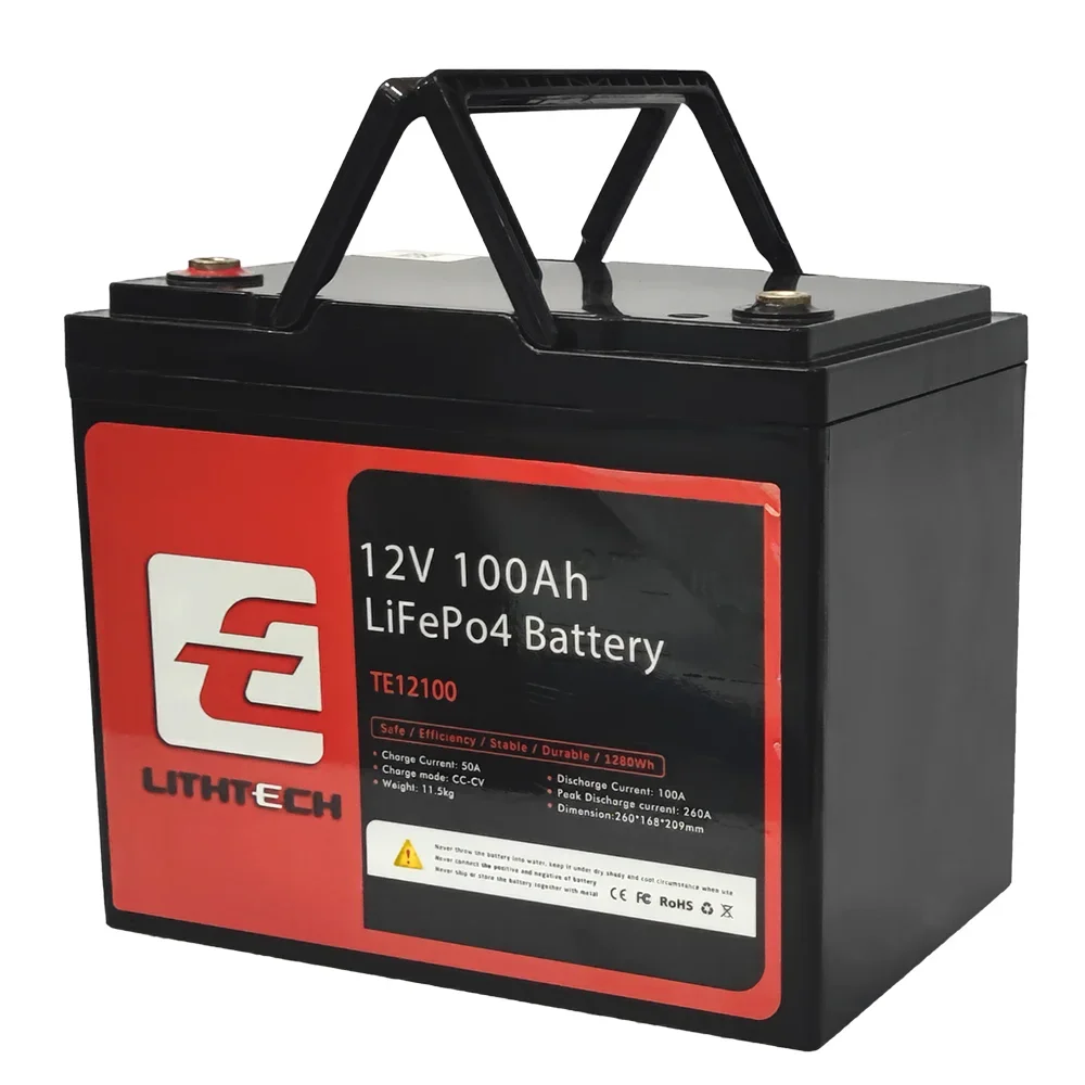 LITHTECH Power High-power Lithium Battery 12v 100ah 150ah 200ah Forklift Lithium Battery Golf Cart Spare Lithium Battery